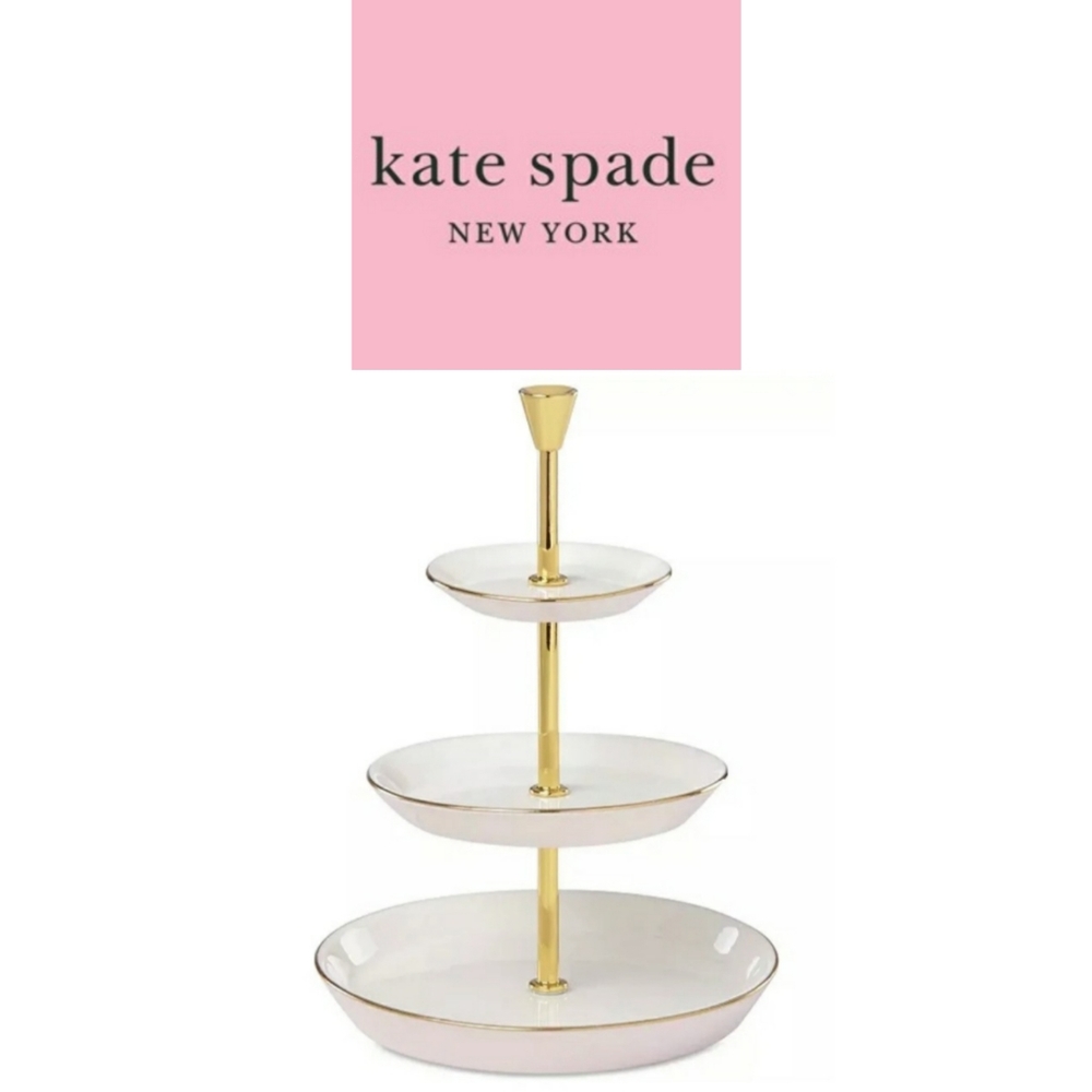 New! Kate Spade New York Pink Jewelry Tiered Tray